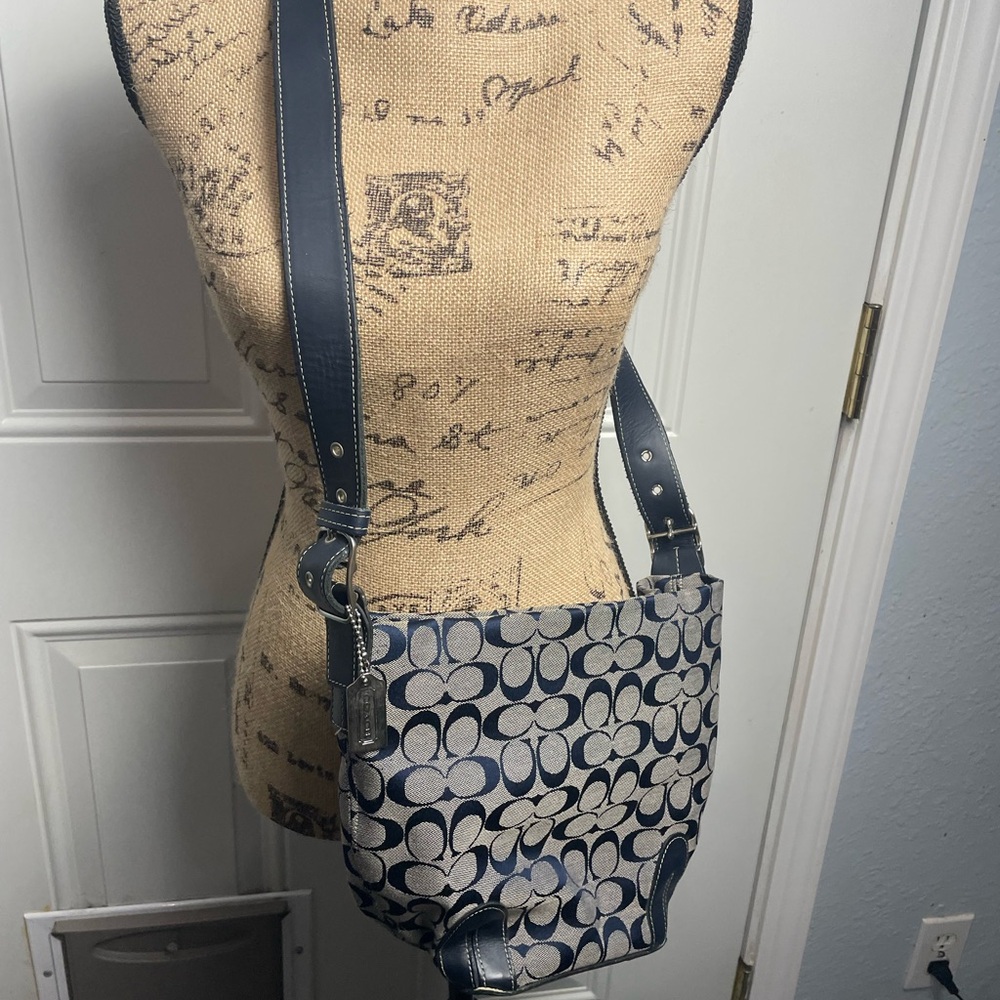 Coach Blue and Gray Crossbody Bag